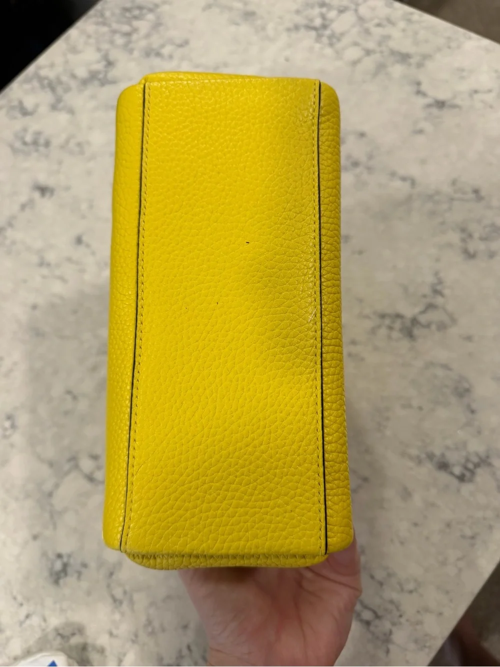 kate spade yellow pebbled leather satchel
